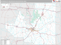 Jefferson City Metro Area Digital Map Premium Style